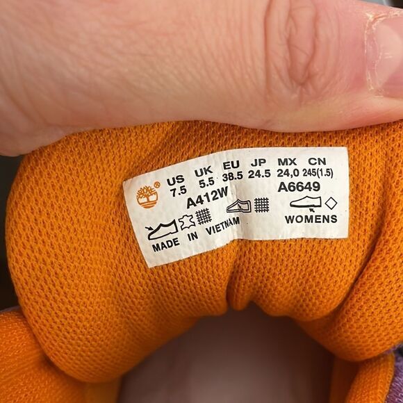 Timberland Euro Hiker Boots Gray Purple Turquoise Women 7.5(TB0A412WD52) - Picture 11 of 14